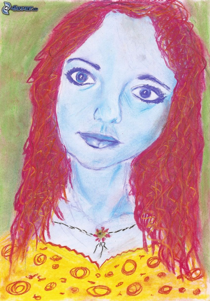 disegno di una ragazza, ritratto