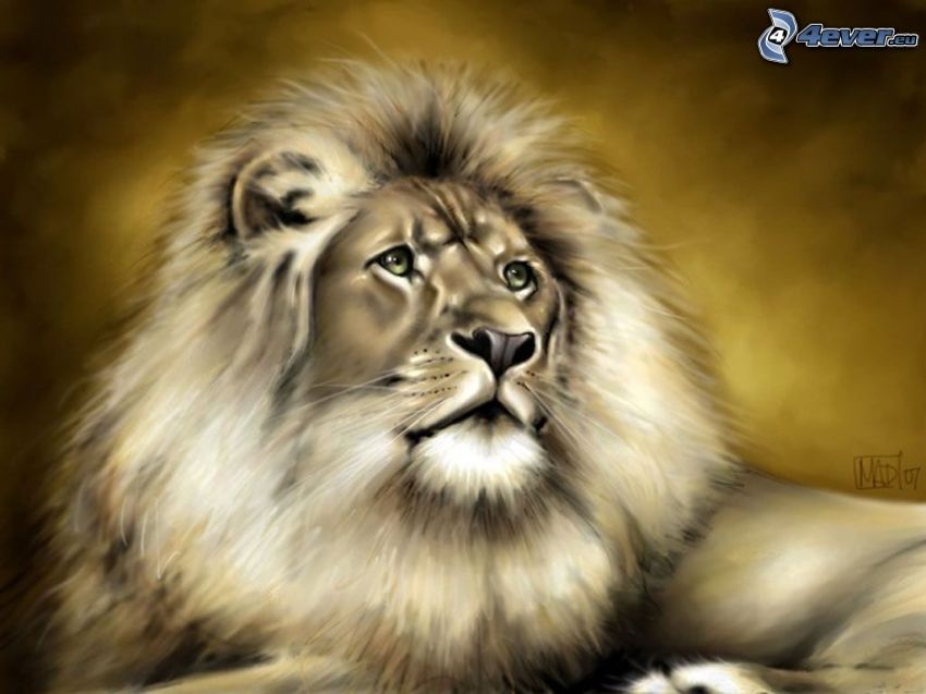 leone disegnato