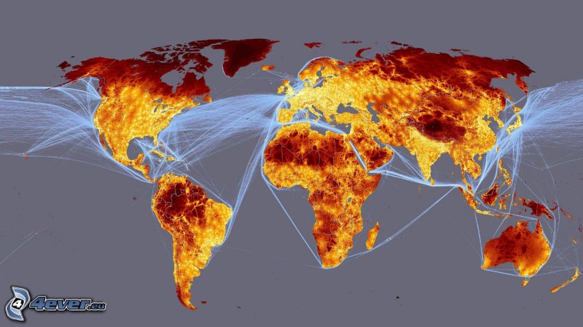 mappa del mondo, linee