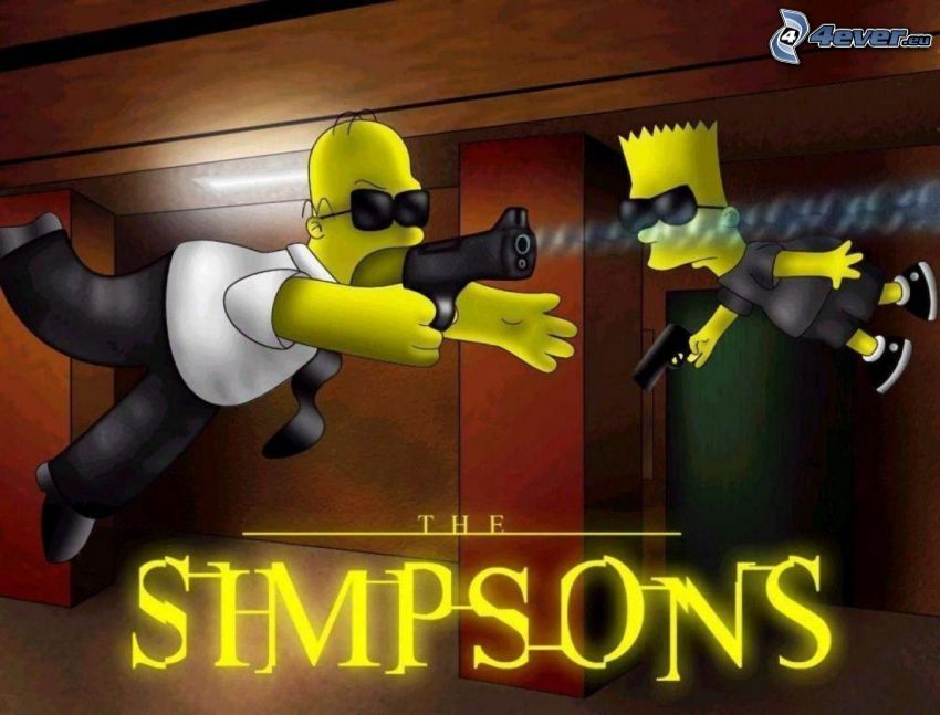 Matrix, I Simpson, parodia, Homer Simpson, Bart Simpson
