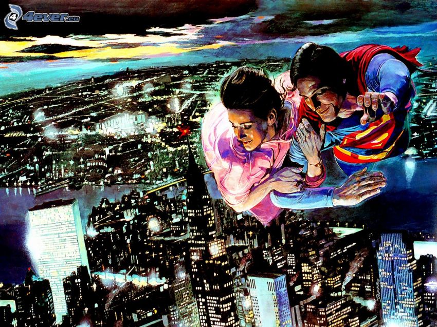 Superman, città notturno