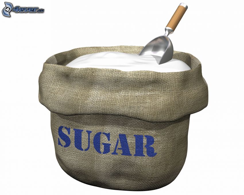 zucchero, sugar, sacco, ramaiolo