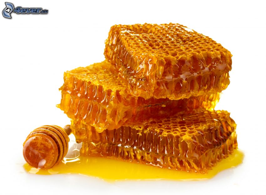 cera d'api, miele, cucchiaio per miele