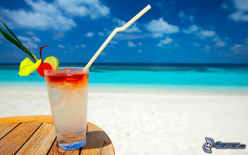 cocktail, mare, spiaggia