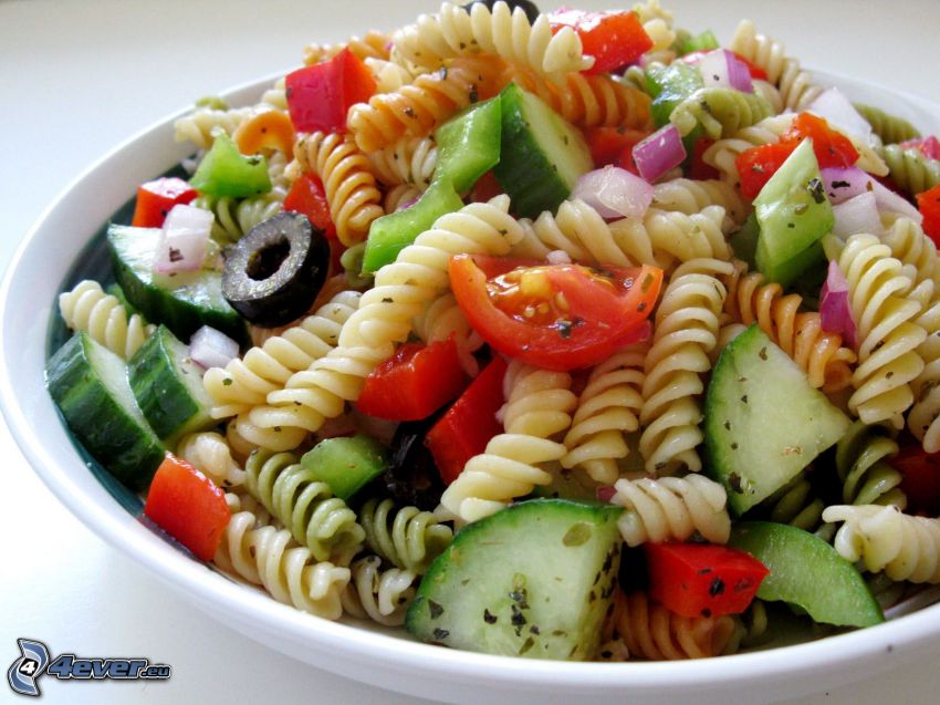 insalata di pasta, verdura