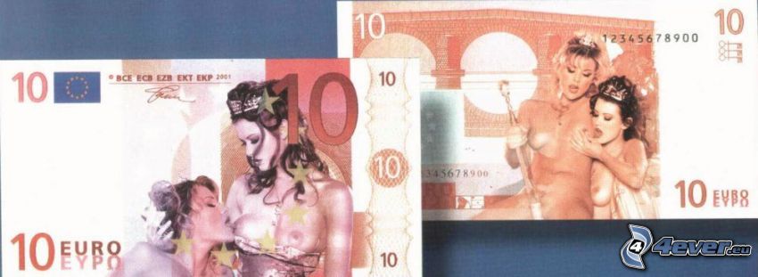 Euro erotico, banconote, lesbiche