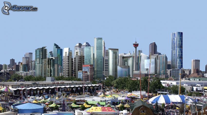 Calgary, grattacieli, mercato