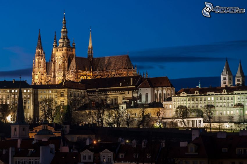 Castello di Praga, Praga, città di sera