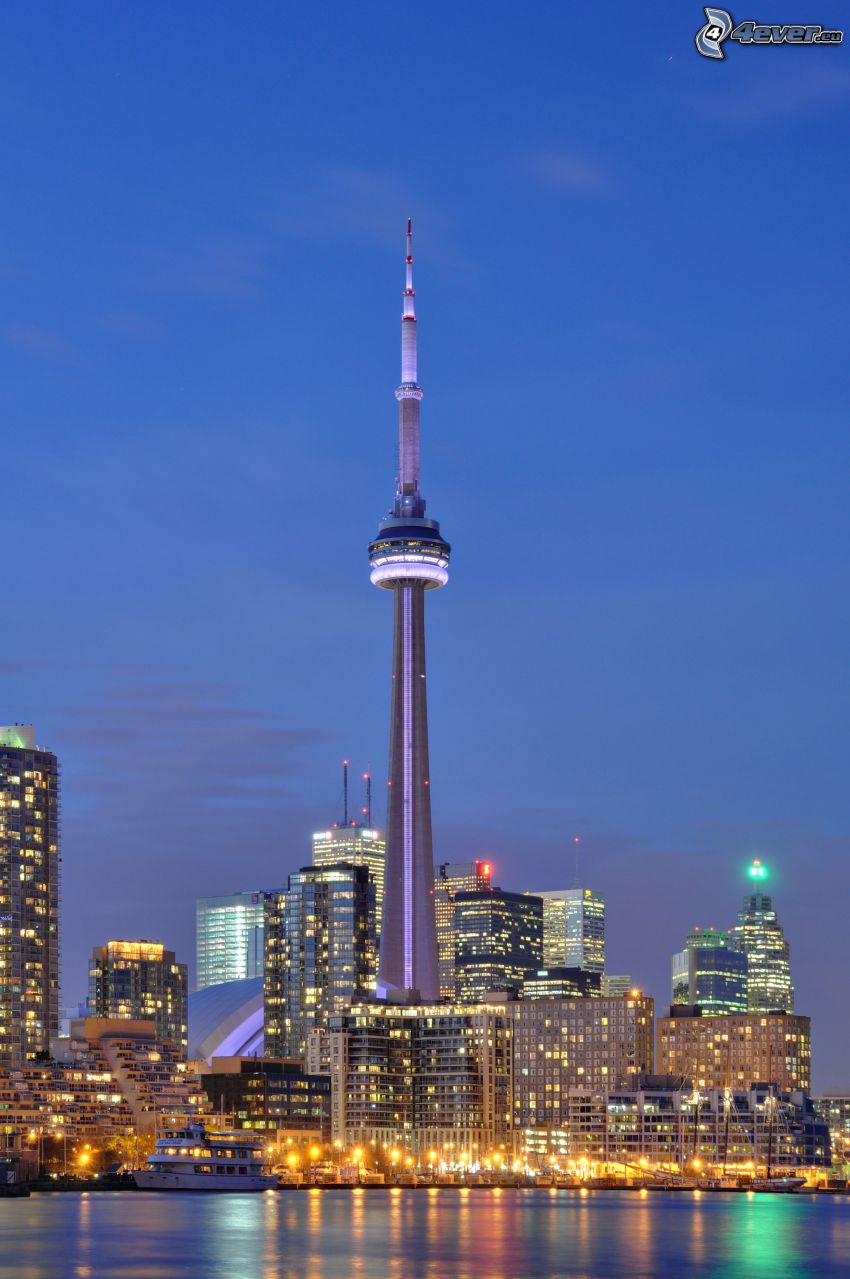CN Tower, Toronto, città notturno