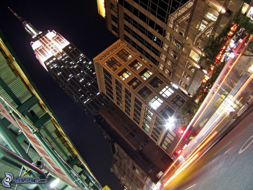 Empire State Building, Manhattan, città notturno