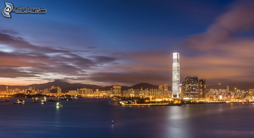 Hong Kong, città notturno