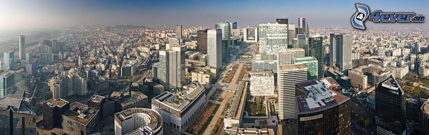 La Défense, grattacieli, panorama, Parigi