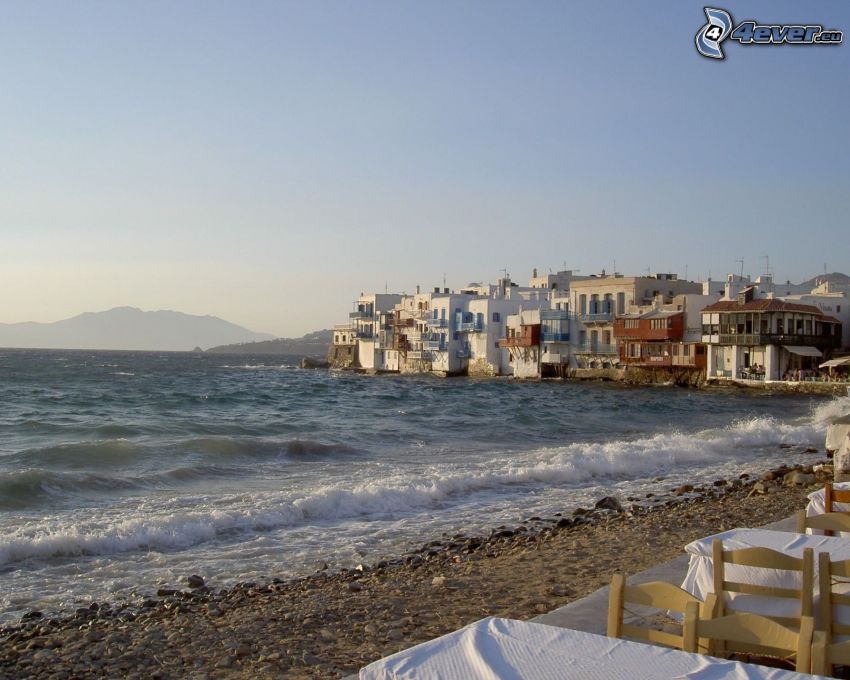 Mykonos, cittá, spiaggia, mare