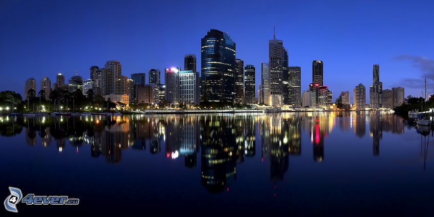 Perth, grattacieli, città notturno