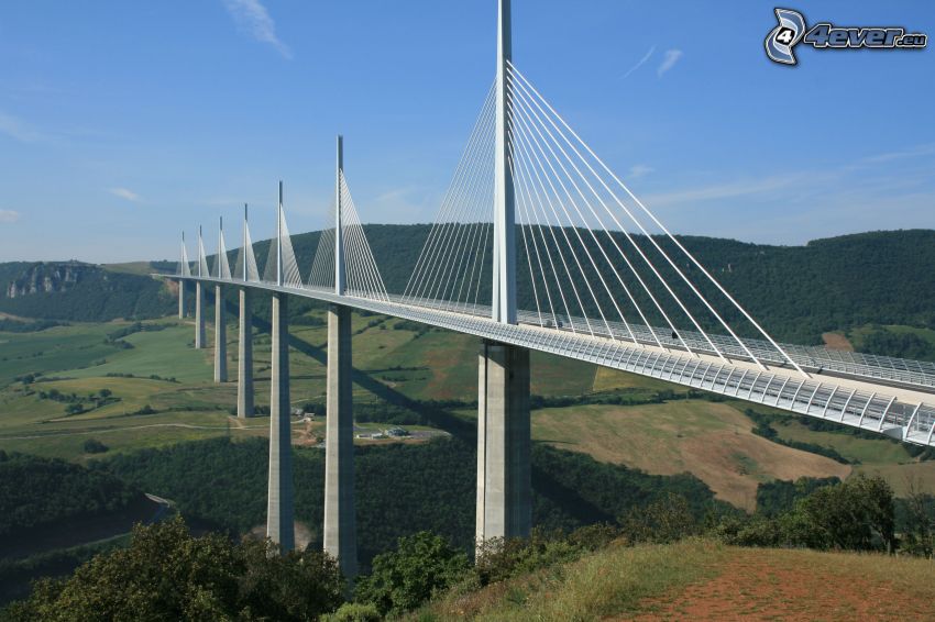 Viadotto di Millau, ponte dell'autostrada, Francia