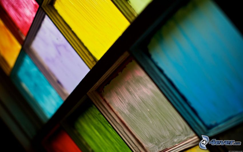 quadrati colorati, finestra