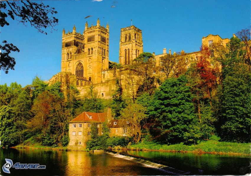 Cattedrale di Durham, il fiume, alberi