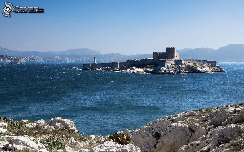 Château d'If, mare, rocce, isola
