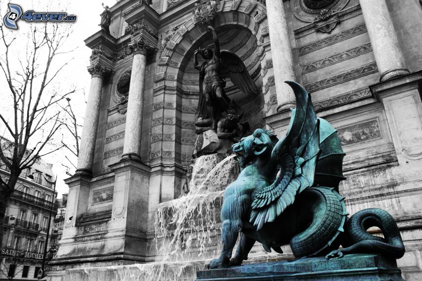 fontana di Saint-Michel, Parigi, Francia