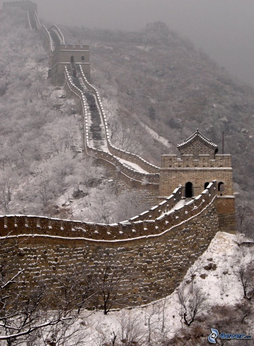 Grande muraglia cinese, neve