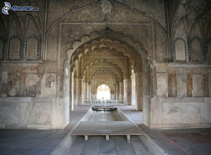 interno del Taj Mahal, corridoio
