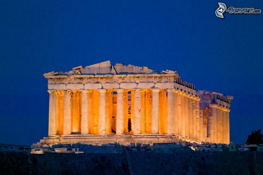 Partenone, Atene, notte
