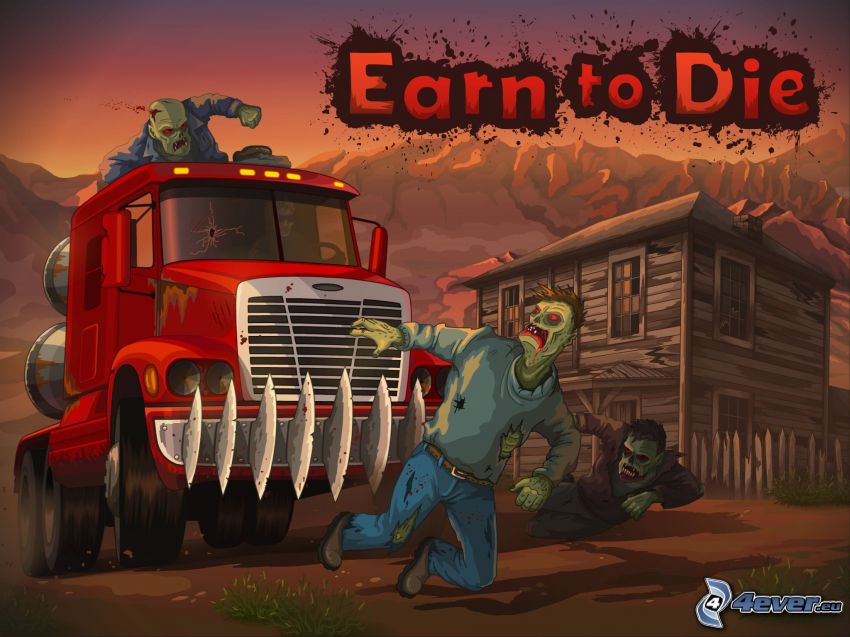 Earn to Die, zombie, camion