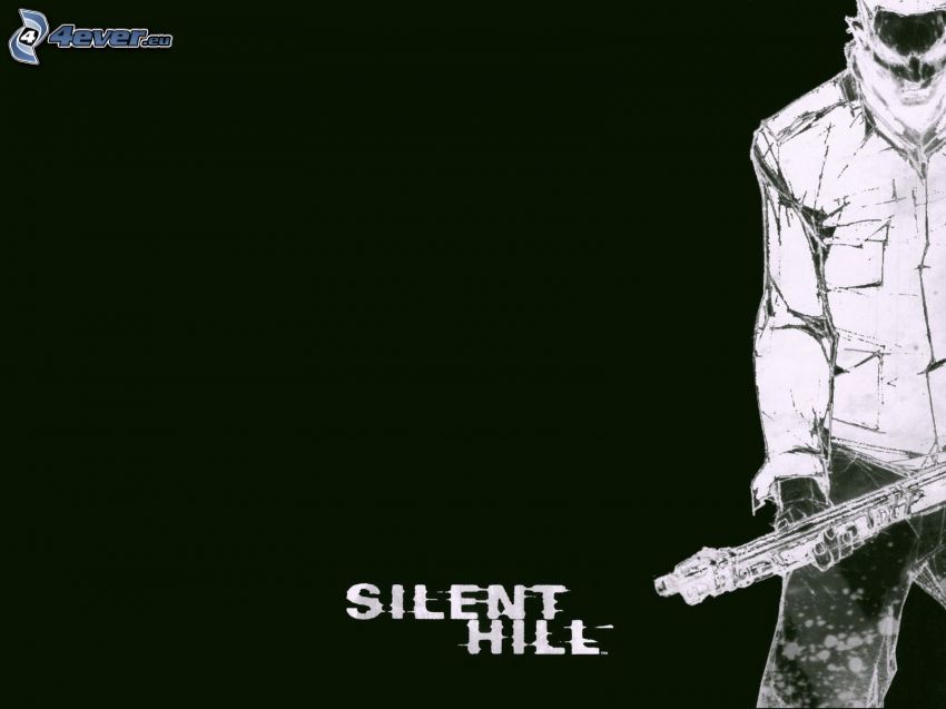 Silent Hill, uomo con un fucile