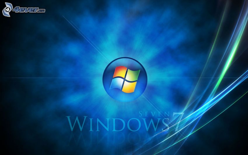 Windows 7, linee blu, sfondo blu