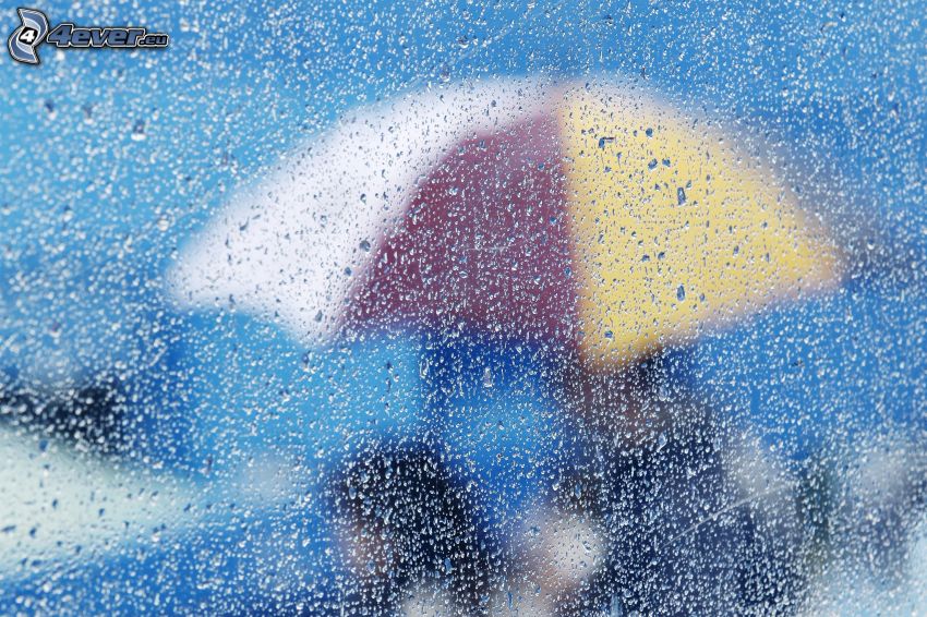 gocce di pioggia, ombrello