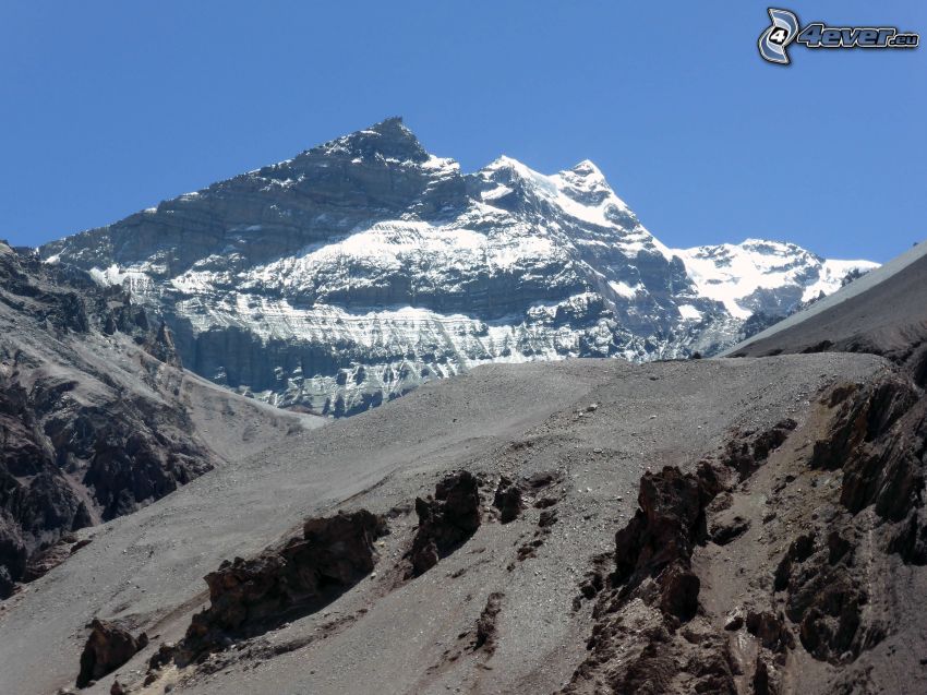 Aconcagua, montagna rocciosa