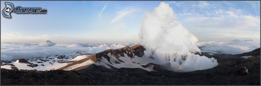 colline coperte di neve, nuvola