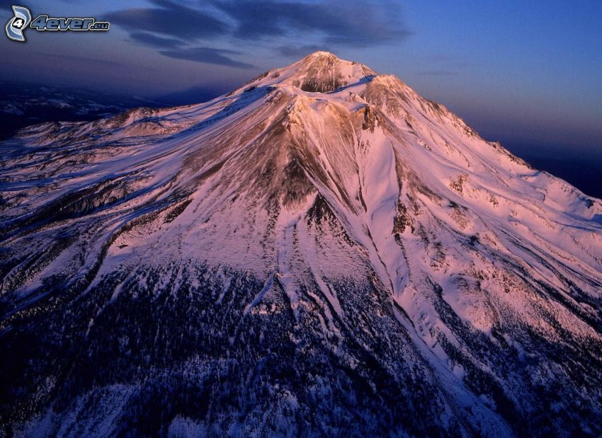 Mount Shasta, vulcano, neve