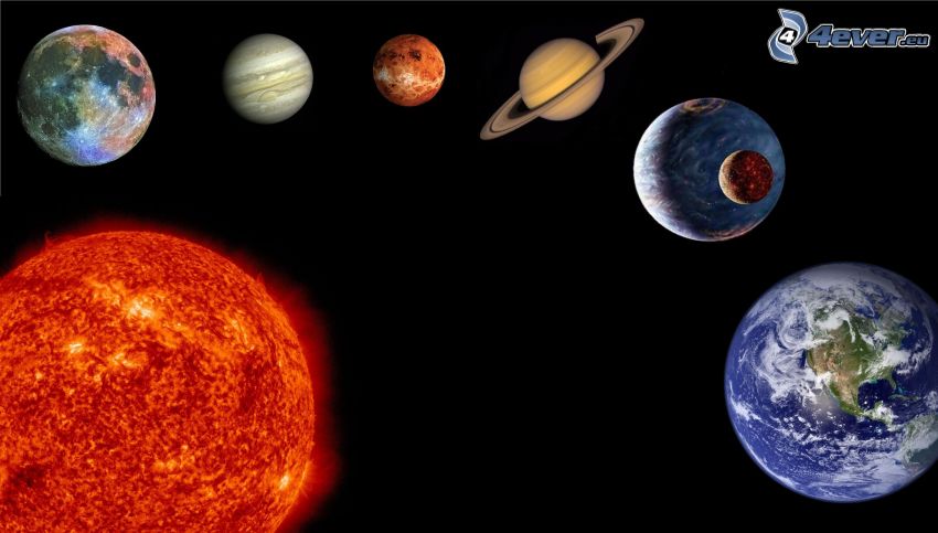 sistema solare, sole, Terra, pianeti