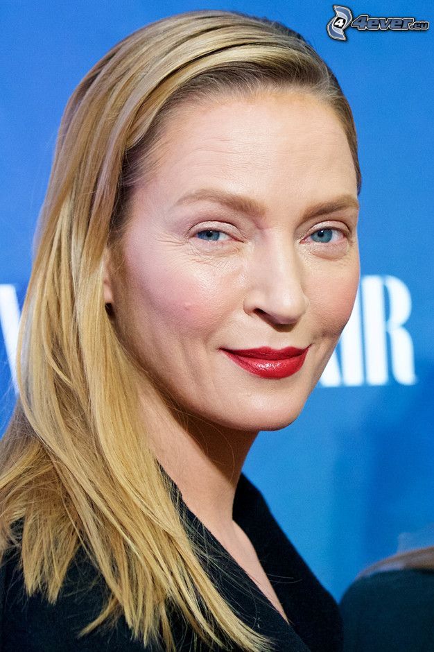 Uma Thurman, labbra rosse