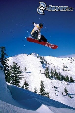 snowboard, natura, montagne