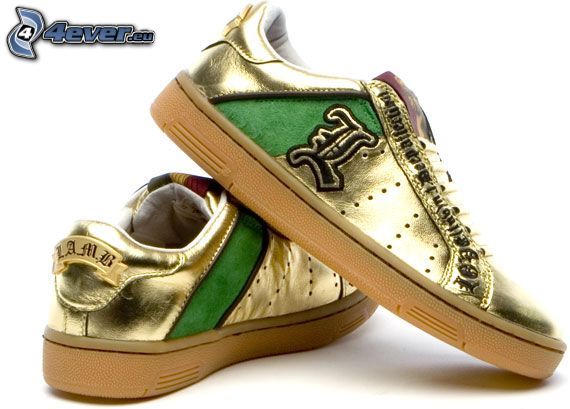 scarpe da ginnastica, oro