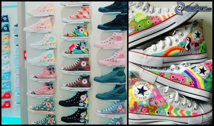 Converse All Star, negozio, sneakers colorate