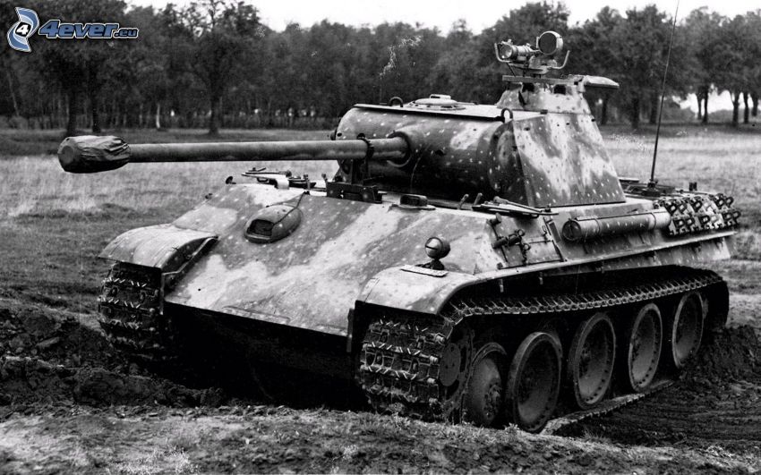 carro armato, Wehrmacht, foto in bianco e nero