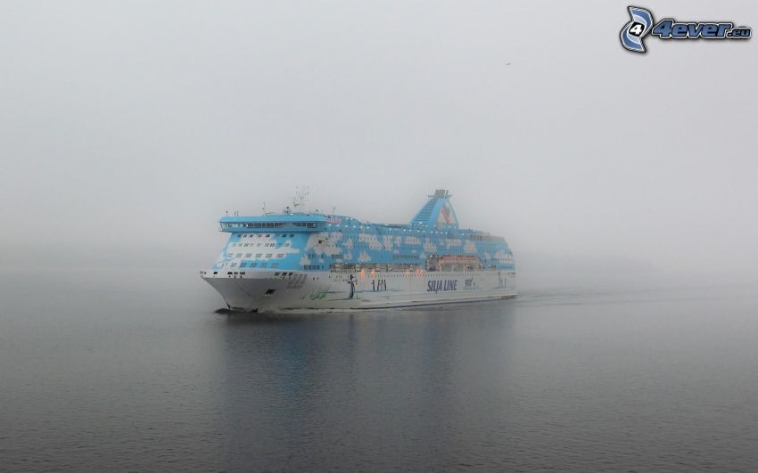 nave, mare, nebbia