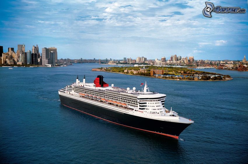 Queen Mary 2, nave di lusso, Manhattan