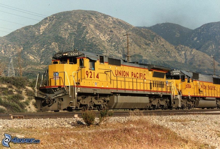 locomotiva, Union Pacific, colline