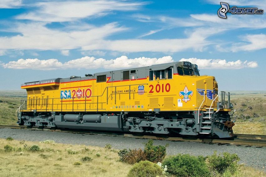 locomotiva, Union Pacific, nuvole