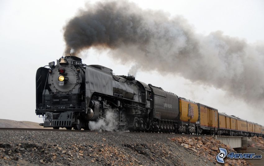 treno a vapore, Union Pacific, treno merci