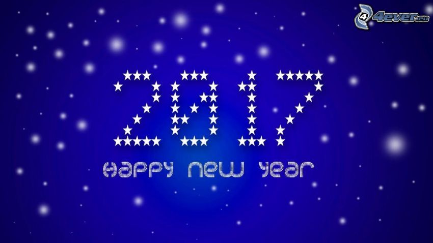 2017, Felice anno nuovo, happy new year, sfondo blu