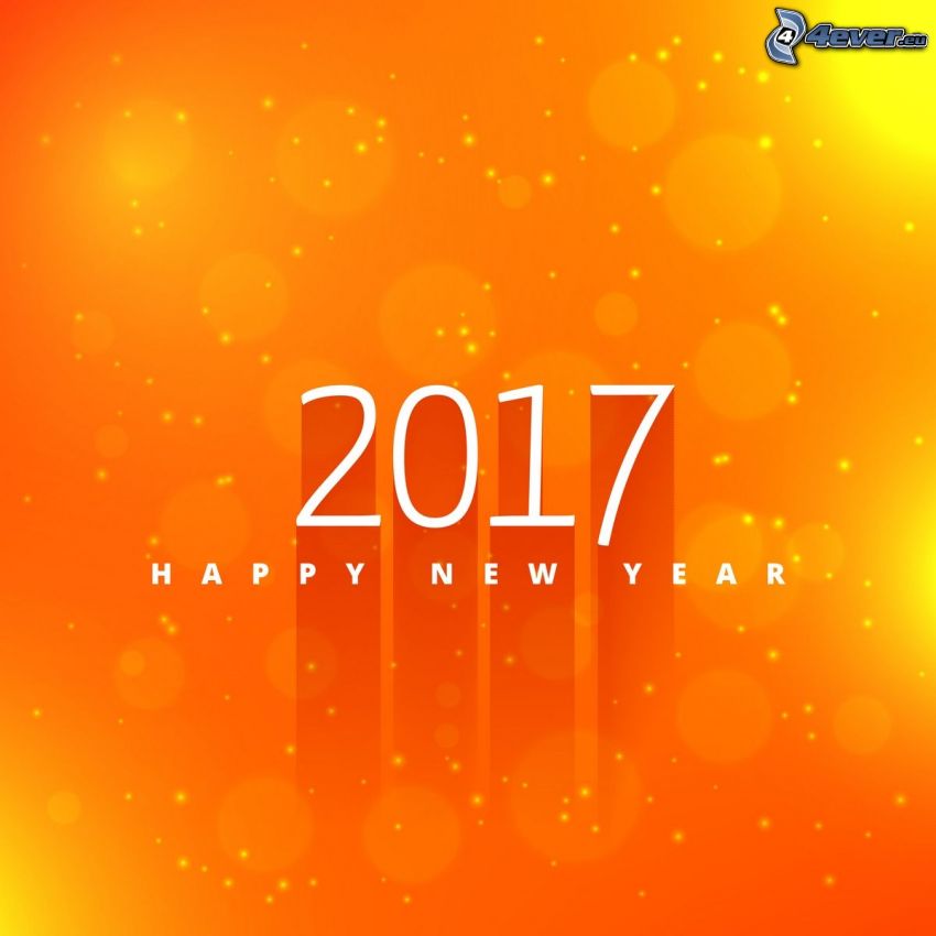 2017, Felice anno nuovo, happy new year, sfondo giallo