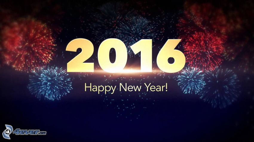 happy new year, 2016, fuochi d'artificio