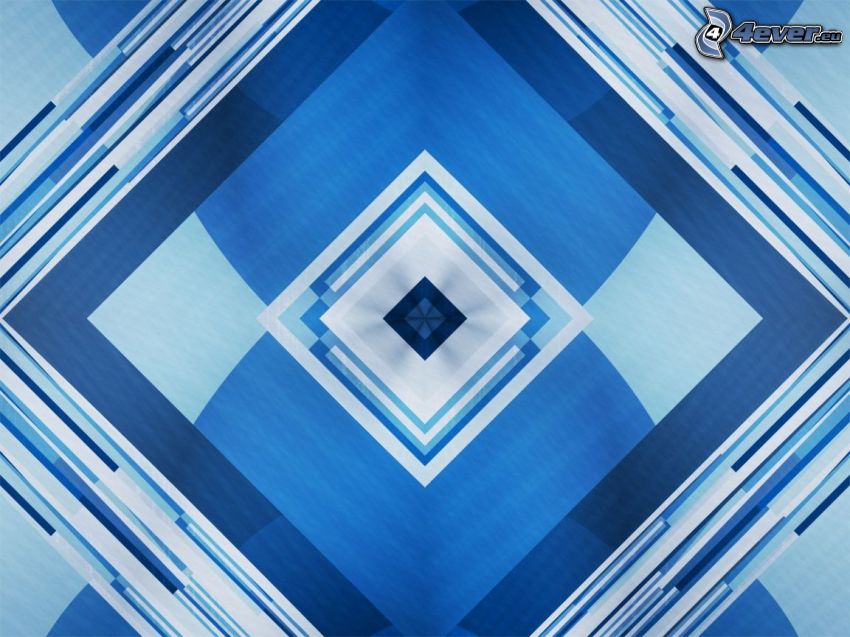 kék háttér, négyzetek