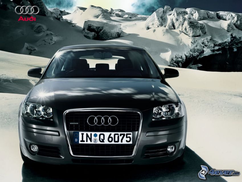 Audi A3, hó, hegyek