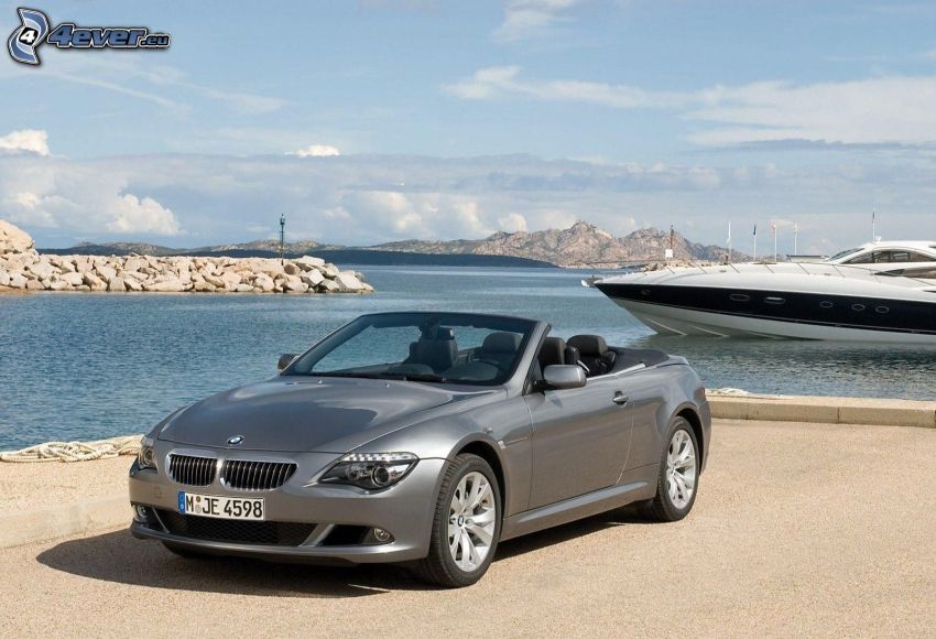 BMW 650i, kabrió, csónak
